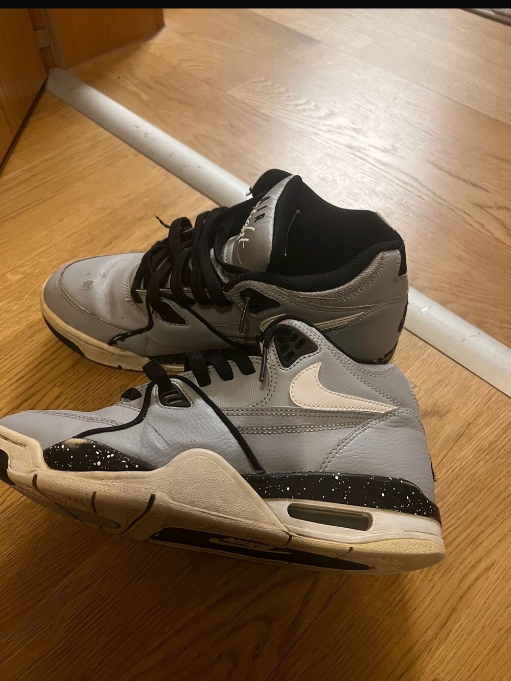 Nike Black and White High Top Sneaker with Label